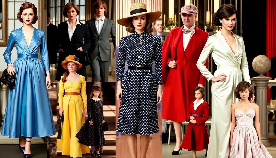 A collage featuring iconic fashion scenes from films adapted from books.